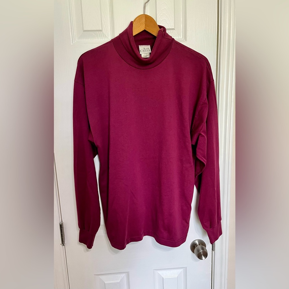 Ash Creek Wine Colored Soft Wear Long Sleeve Turtleneck Size Large Vintage - Picture 1 of 7